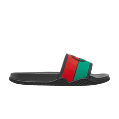 Gucci Slide Interlocking G - Black Red Green