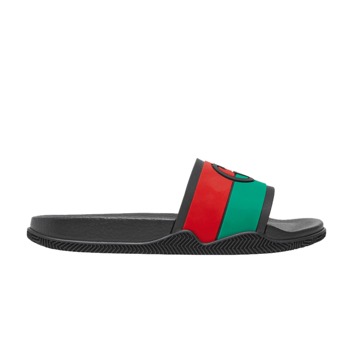 Gucci Slide Interlocking G - Black Red Green