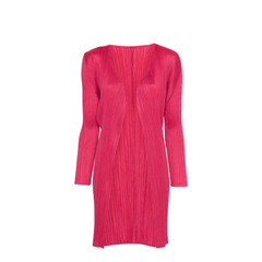Pleated Cardigan In Pink