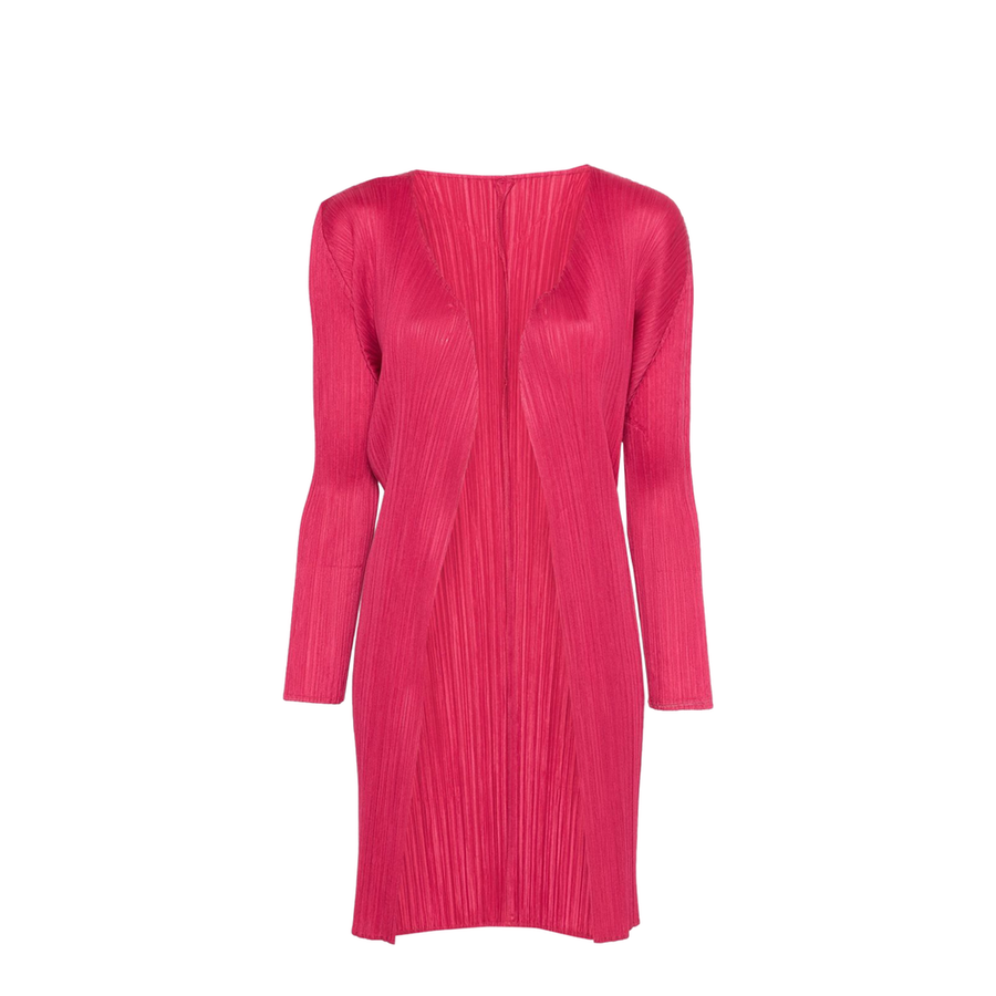 Pleated Cardigan In Pink
