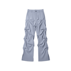 Ash Gray Draped Waterfall Pants