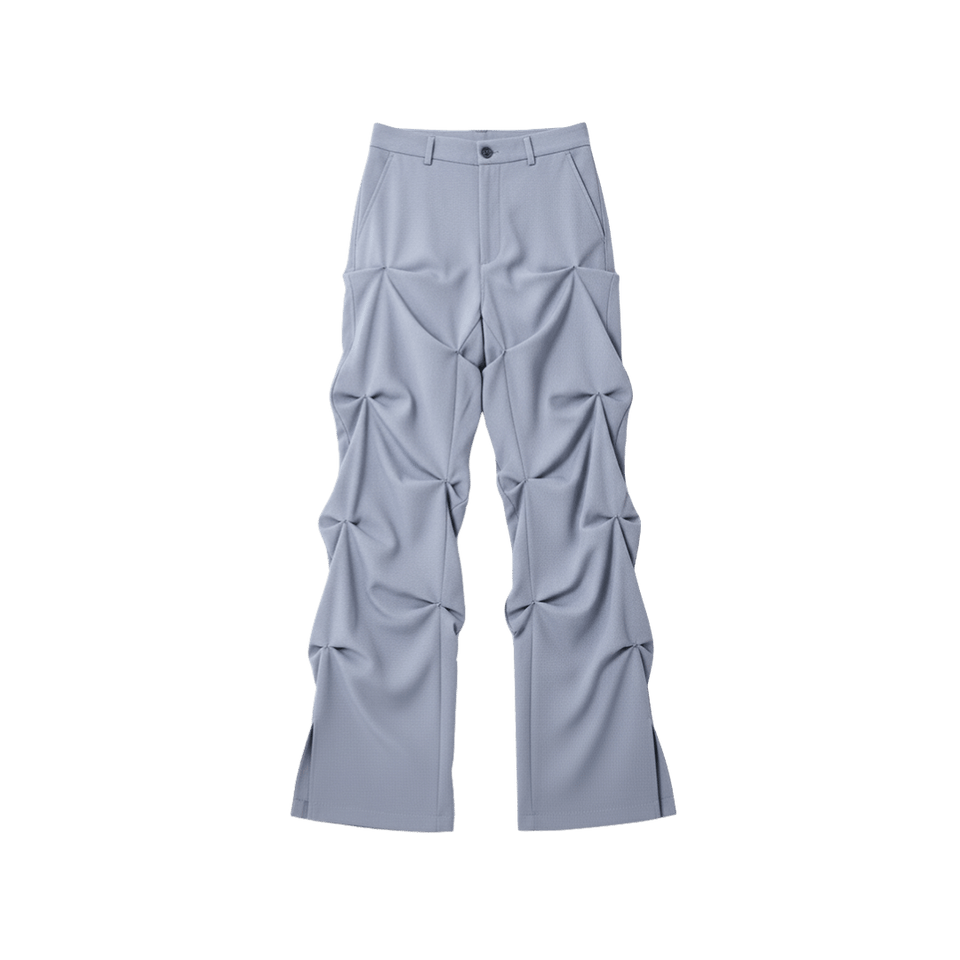 Ash Gray Draped Waterfall Pants
