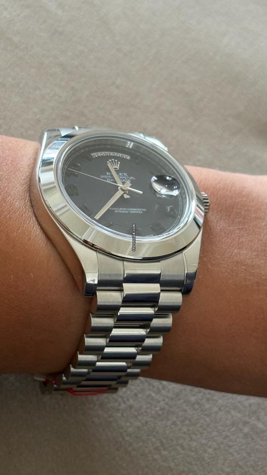 Rolex | Day-Date | 218206 | Platinum | 41 mm | Platinum | Black | Automatic