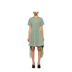 Pebble Dress in Viscose and Linen - Green