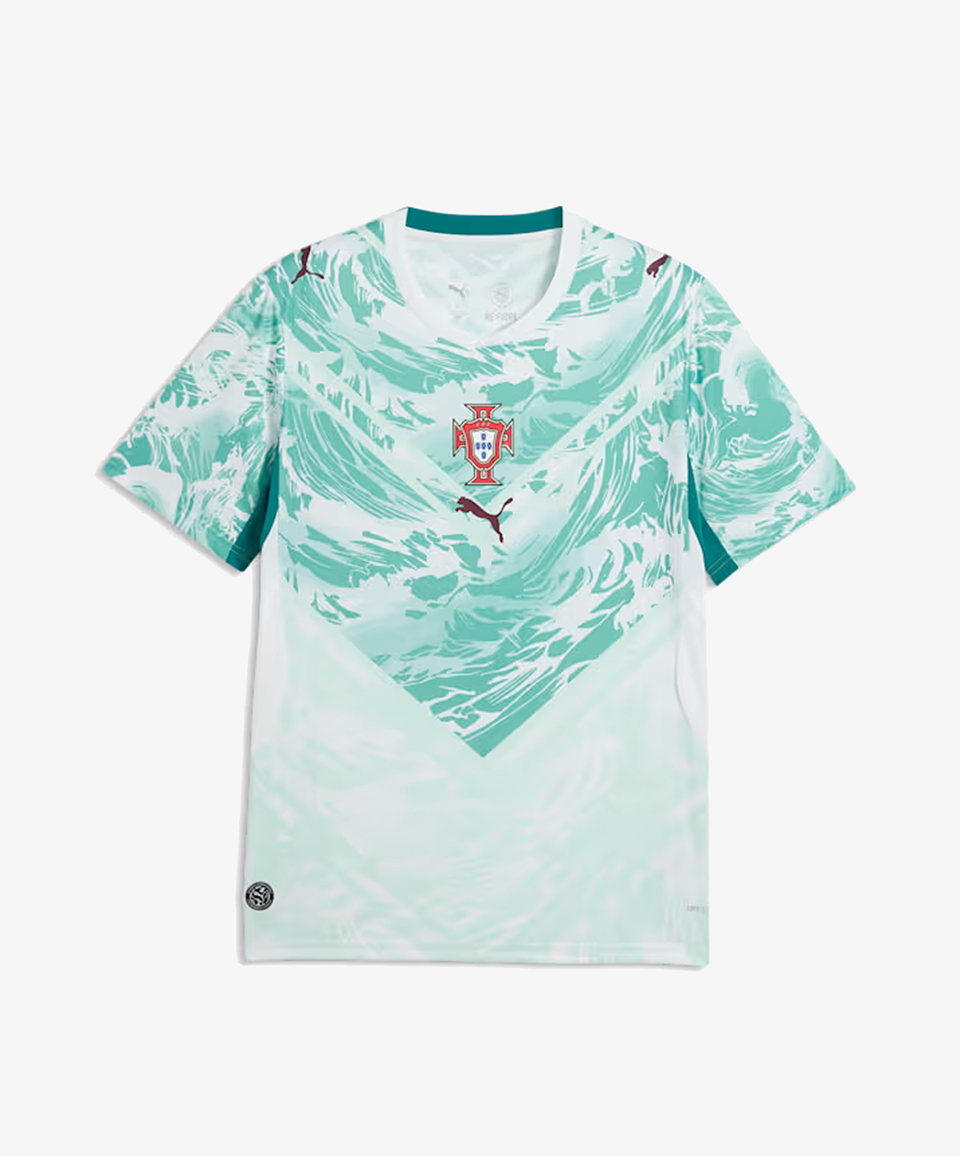 PUMA | PORTUGAL AWAY SOCCER JERSEY { PUMA WHITE/GREEN LAGOON