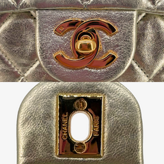 CS019 - CHANEL Vintage Light Gold Lambskin Timeless Square Flap Bag
