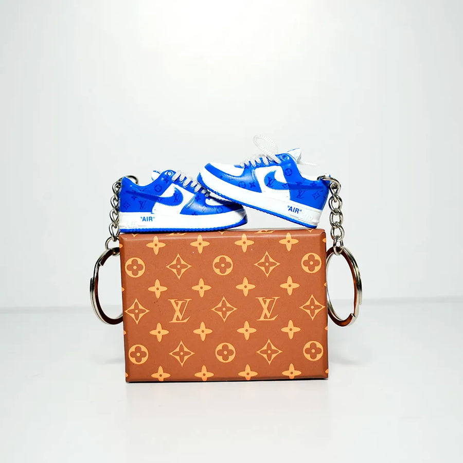 3D Sneaker Keychain With Box - LV x AF1 Blue