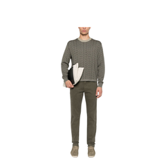 Virgin-Wool Jumper with All-Over Jacquard Signature Logo