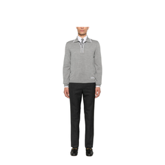 Houndstooth Wool Pant with Embroidery
