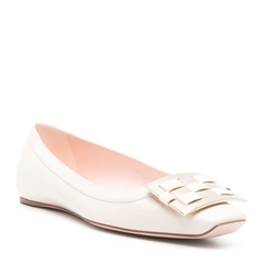 Trompette Ballerinas in Leather Off White