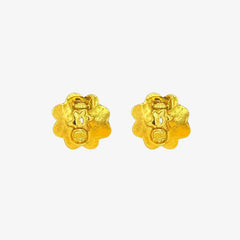 RC438 - CHANEL Vintage Gold Plated Camellia Clip-On Earrings