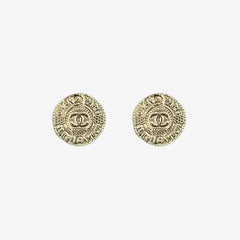 C617 - CHANEL Rue Cambon Gold Plated Earrings