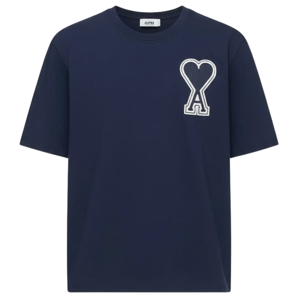 AMI Alexandre Mattiussi SSENSE Exclusive Navy Ami de Cœur T-Shirt