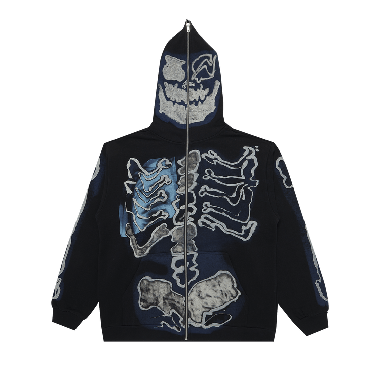 Cactus Jack by Travis Scott For Fragment Skeleton Graffiti Full Zip Hoodie Black