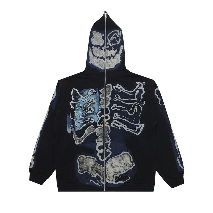 Travis Scott Cactus Jack For Fragment Skeleton Graffiti Full Zip Hoodie