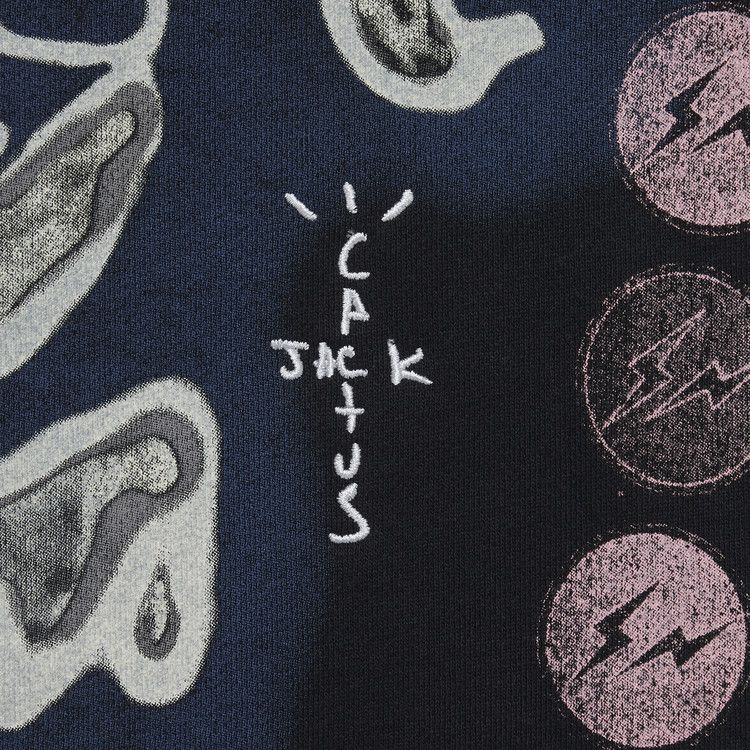 Travis Scott Cactus Jack For Fragment Skeleton Graffiti Full Zip Hoodie
