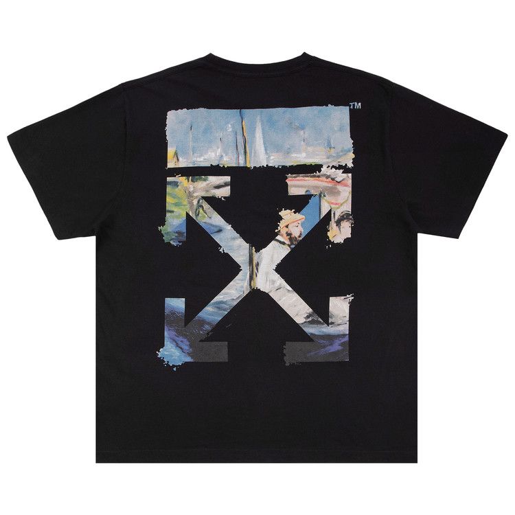 OFF-WHITE Edouard Manet Boat Studio Claude Monet Arrows Oversized Fit T-Shirt Black Multi