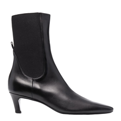 Mid Heel Leather Boots
