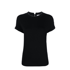 Monili-Detailed Cotton T-Shirt