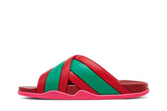 Gucci Wmns Web Stripe Slide Sandal 'Coral'