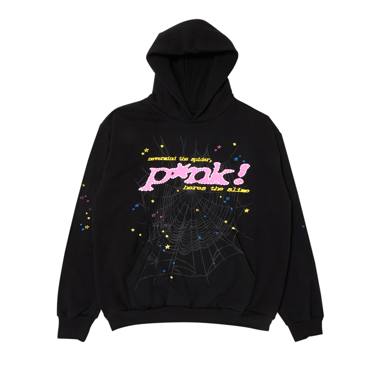 Sp5der P*nk Hoodie Black