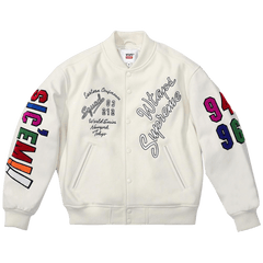 Supreme x WTAPS Varsity Jacket White