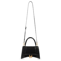Balenciaga Hourglass Small Top Handle Bag Black