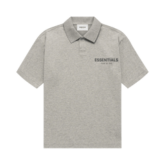 Fear of God Essentials Kids Shorts-Sleeve Polo Dark Heather Oatmeal