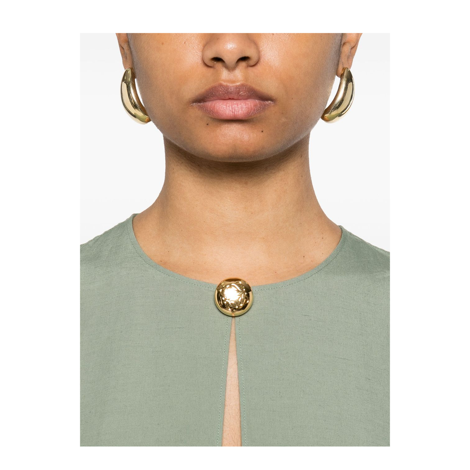 Pebble Dress in Viscose and Linen - Green