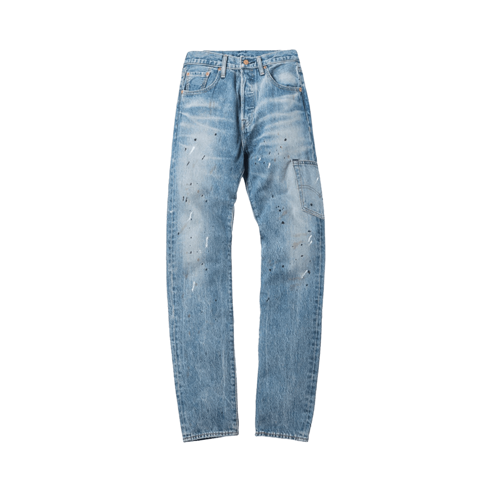 Kith For Levi's Mitchell Paint Splatter 501 Denim Medium Blue