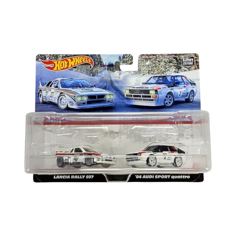 Hot Wheels Premium Car Culture Lancia Rally 037 & 84' Audi Sport Quattro 2-Pack Set
