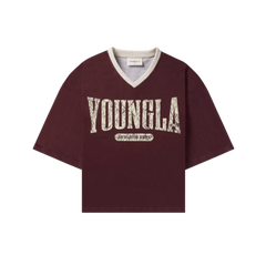 Young LA Football Cropped Jersey Burgundy