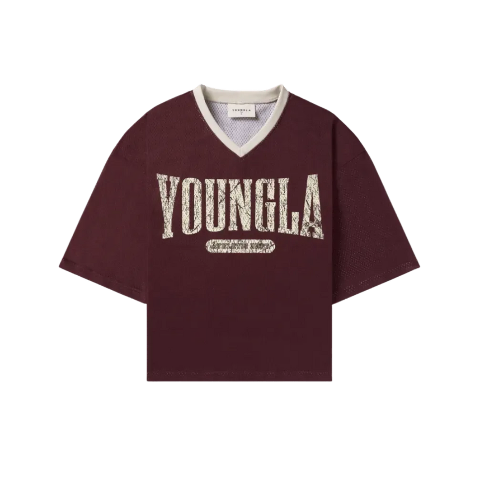 Young LA Football Cropped Jersey Burgundy