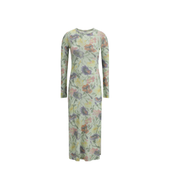 Dress in Silk and Cotton Multicolor