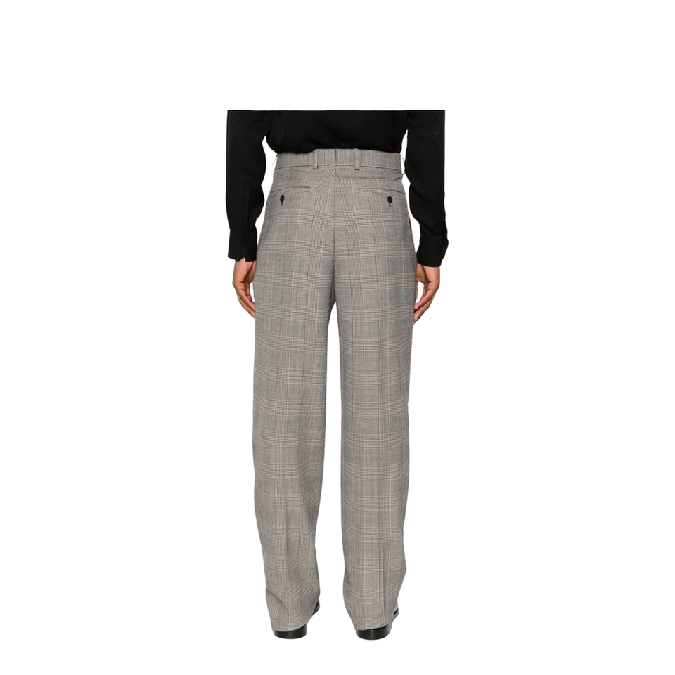High-Waisted Pants in Prince of Wales Wool