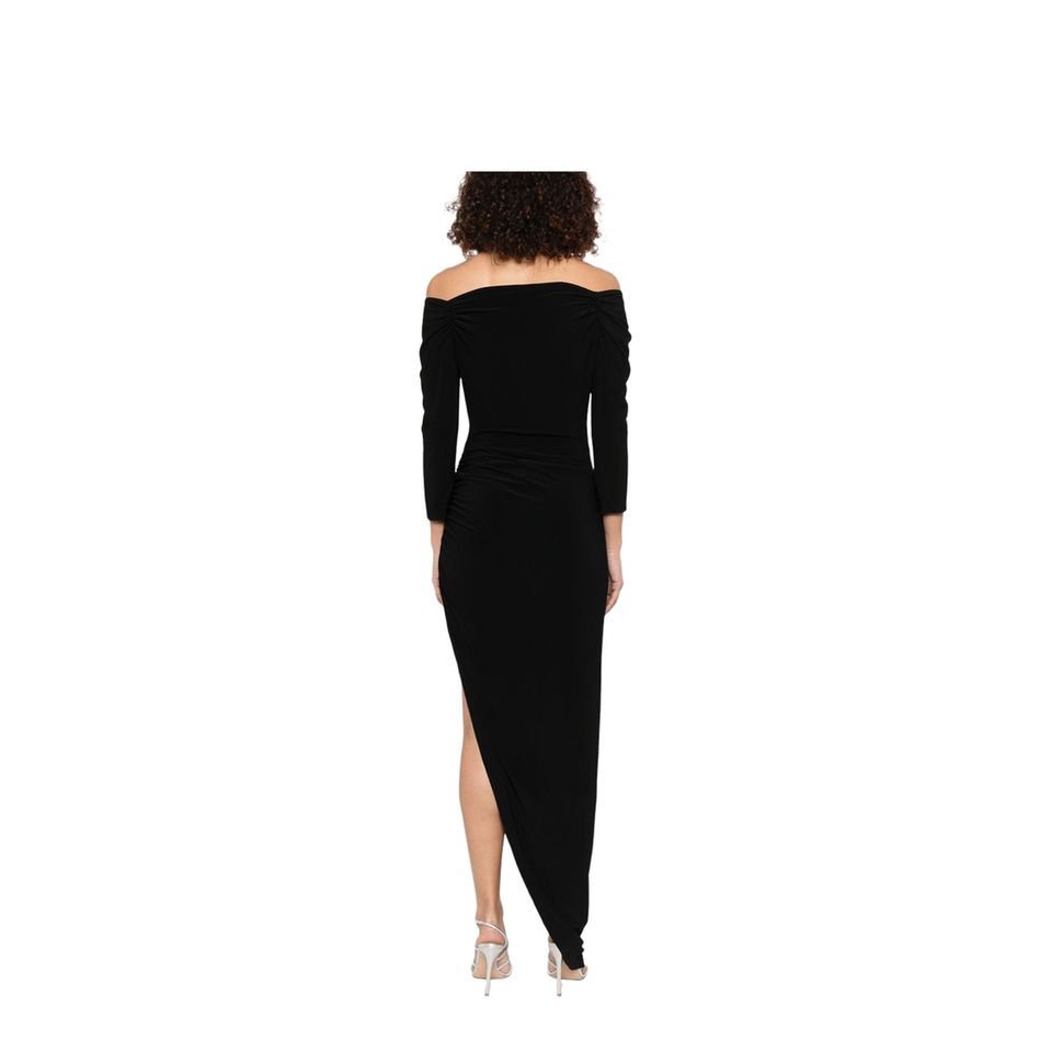 Off Shoulder Side Drape Gown