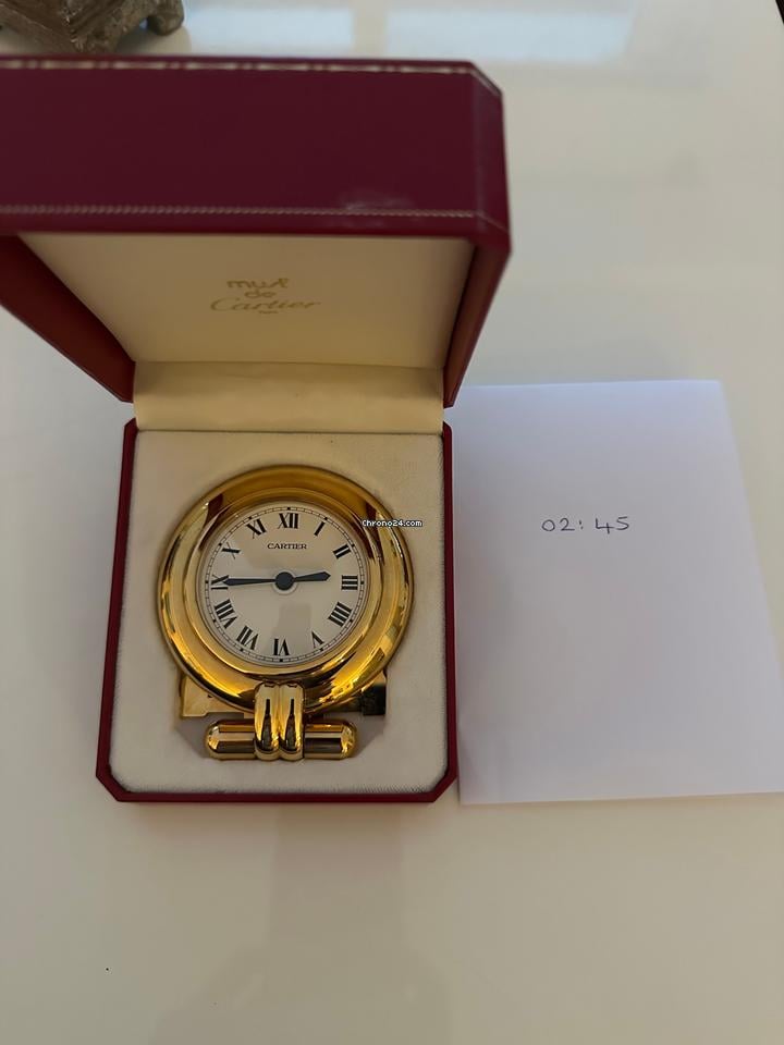 Cartier Desk Clock Cartier Pendulettes Réveil Masa Saati – Altın Kaplama Quar
