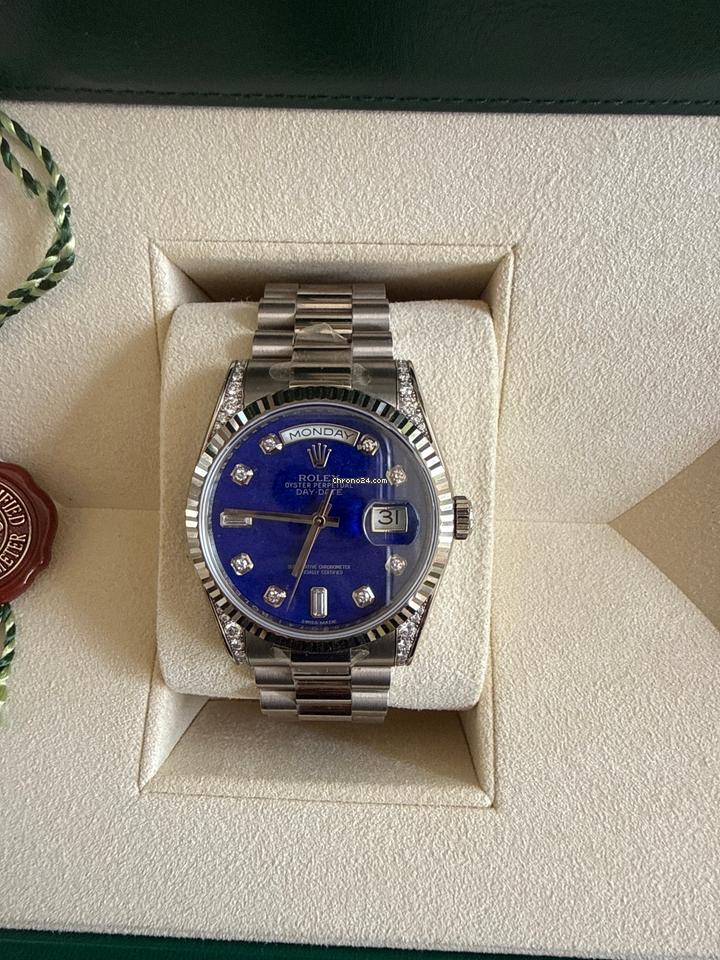 Rolex | Day-Date | 118339 | White gold | 36 mm | White gold | Blue | Automatic