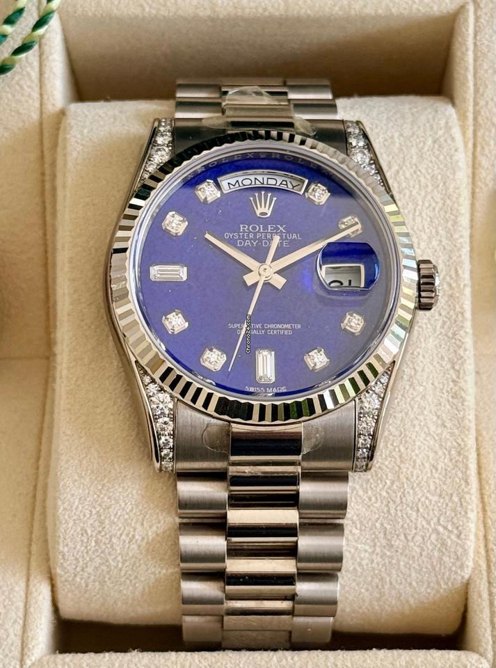 Rolex | Day-Date | 118339 | White gold | 36 mm | White gold | Blue | Automatic