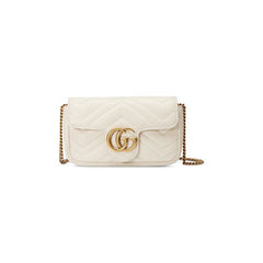 Gucci GG Marmont Matelasse Super Mini Bag White
