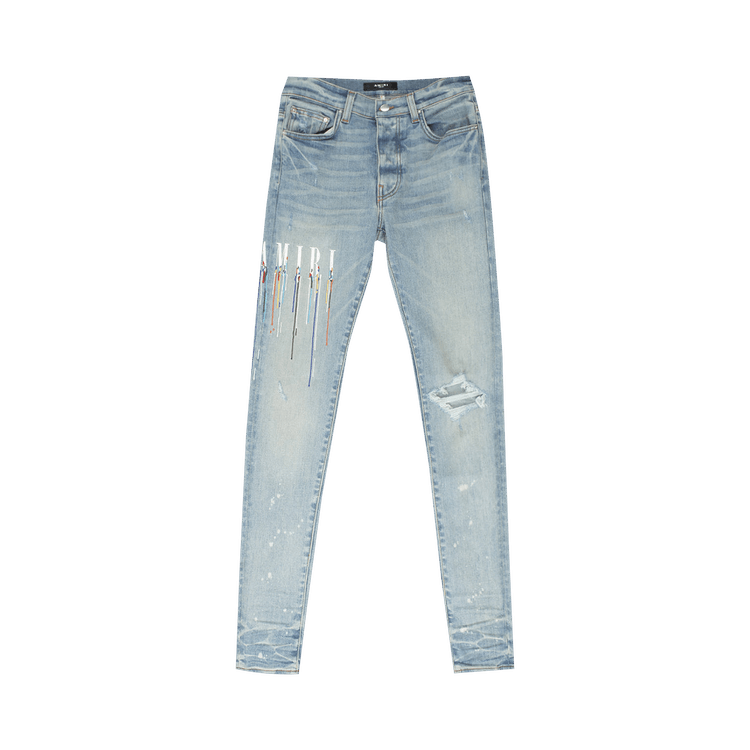 Amiri Paint Drip Logo Jean Clay Indigo