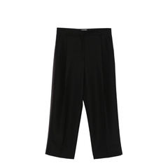 Wool Blend Pleated Trousers