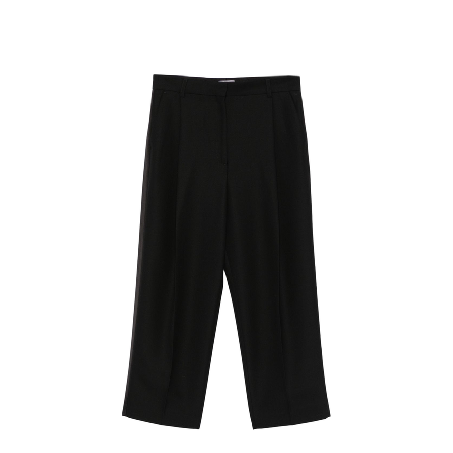 Wool Blend Pleated Trousers