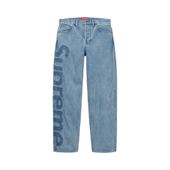 Supreme Inset Logo Jean Washed Blue