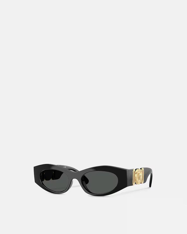Medusa Biggie Cat-Eye Sunglasses Black Gold