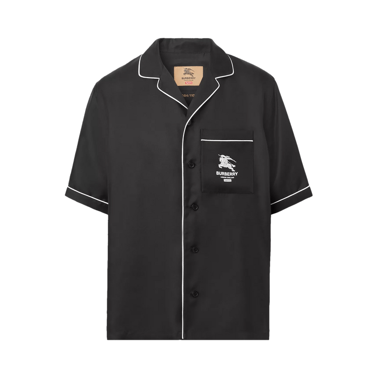 Supreme x Burberry Icon Stripe Silk Pyjama Shirt (Burberry Exclusive) Black
