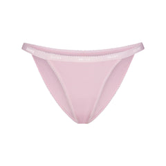 Lightweight Cotton Logo Picot String Bikini