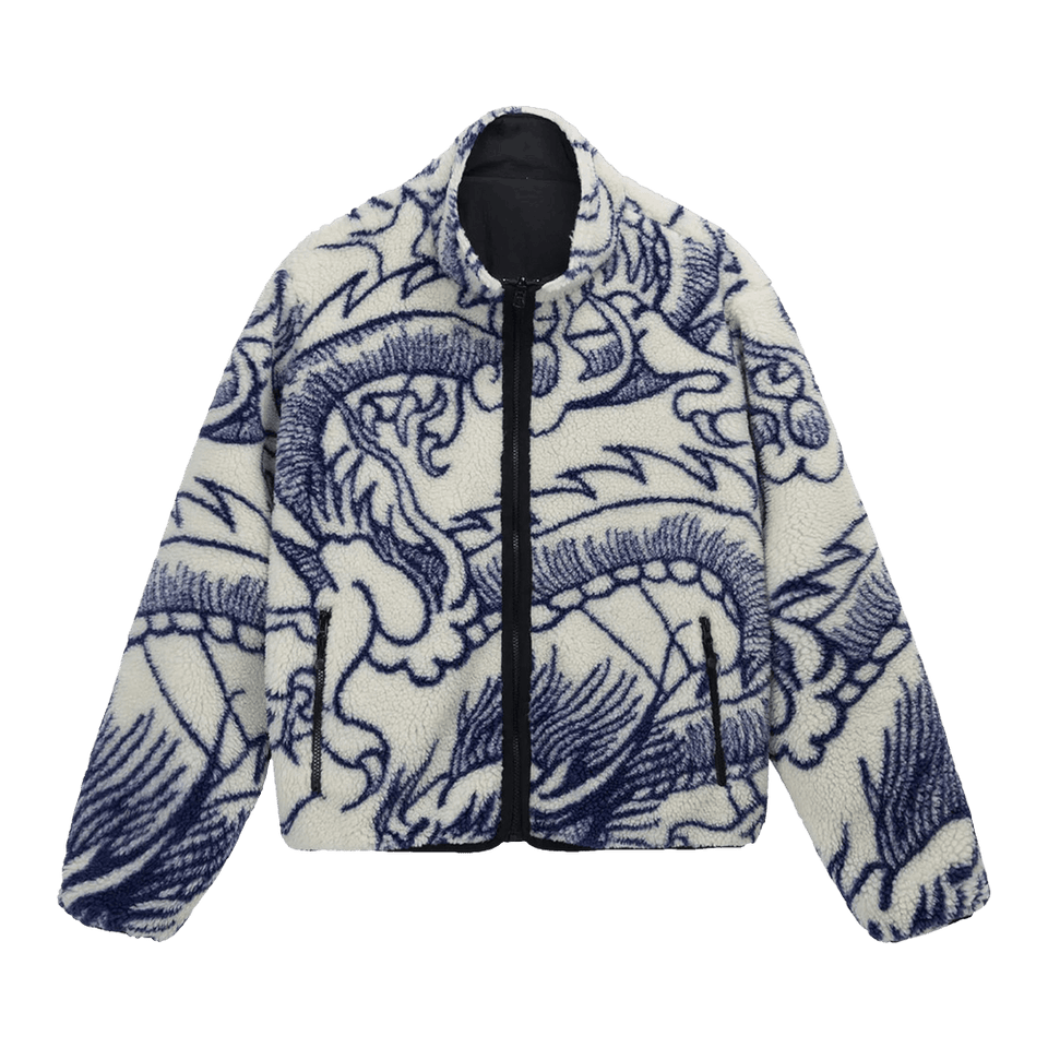 Stussy Dragon Sherpa Jacket Natural
