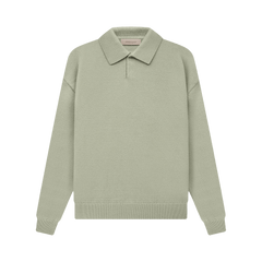 Fear of God Essentials Knit Long-Sleeve Polo Sea Foam