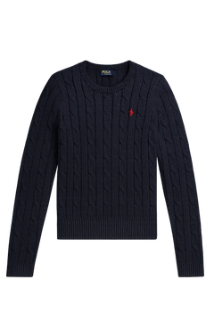 Polo Ralph Lauren Cable-Knit Cotton Crewneck Sweater Hunter Navy